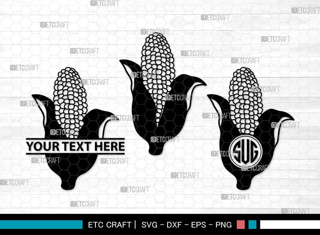 Corn Monogram SVG | Maize Svg |Cob Svg | Fruit Svg | Farm Svg | Vegetable Bundle | Summer SVG | Corn Clipart SVG ETC Craft 