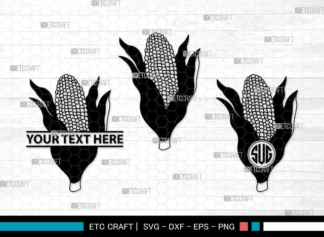 Corn Monogram SVG | Maize Svg |Cob Svg | Fruit Svg | Farm Svg | Vegetable Bundle | Summer SVG | Corn Clipart SVG ETC Craft 