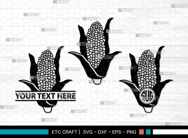 Corn Monogram SVG | Maize Svg |Cob Svg | Fruit Svg | Farm Svg | Vegetable Bundle | Summer SVG | Corn Clipart SVG ETC Craft 