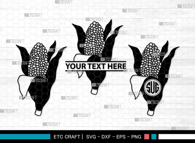 Corn Monogram SVG | Maize Svg |Cob Svg | Fruit Svg | Farm Svg | Vegetable Bundle | Summer SVG | Corn Clipart SVG ETC Craft 