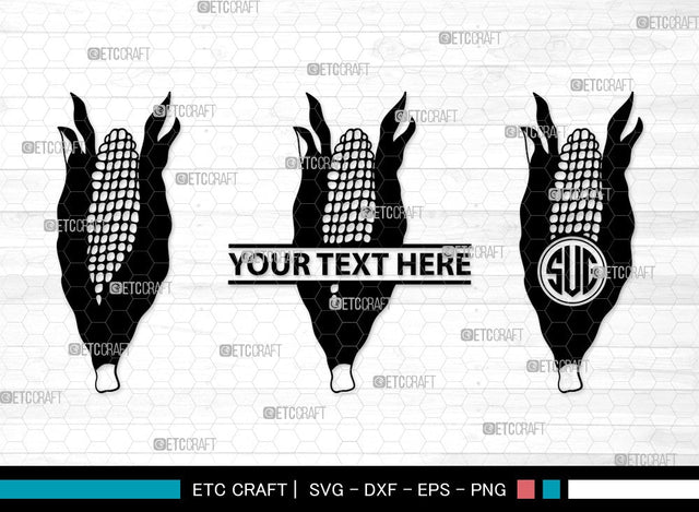 Corn Monogram SVG | Maize Svg |Cob Svg | Fruit Svg | Farm Svg | Vegetable Bundle | Summer SVG | Corn Clipart SVG ETC Craft 