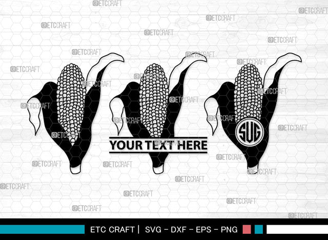 Corn Monogram SVG | Maize Svg |Cob Svg | Fruit Svg | Farm Svg | Vegetable Bundle | Summer SVG | Corn Clipart SVG ETC Craft 