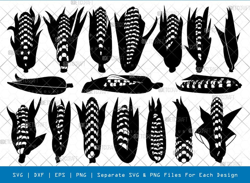 Corn Silhouette, Corn SVG, Food Svg, Layered Corn Svg, Maize Svg, Corn ...