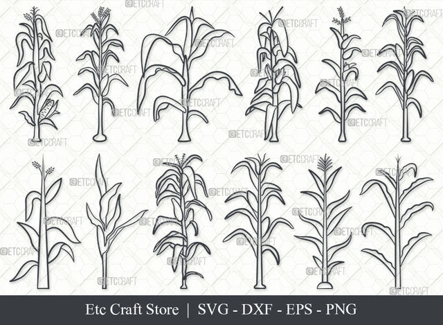 Corn Stalk SVG, Corn Stalk Outline, Corn Tree Svg, Corn Svg, Corn Stalk Icon Svg, Corn Lover Svg, Corn Life Svg, Corn Stalk Bundle SVG ETC Craft 