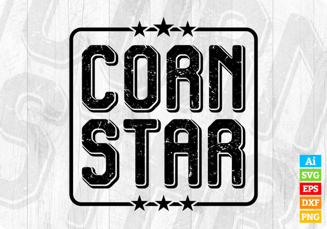 Corn Star Cornhole Game Editable Vector T shirt Design in Ai Png Svg Files SVG DesignDestine 