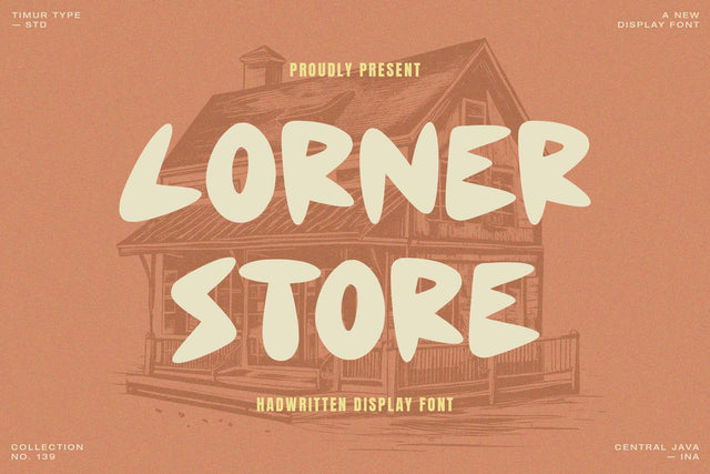 Corner Store - Handwritten Display font Font Timur type 