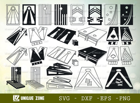 Cornhole Board SVG Bundle, Cornhole Boards Silhouette, Game Svg, Backyard Game Svg, Cornhole Svg SVG Unique Zone 