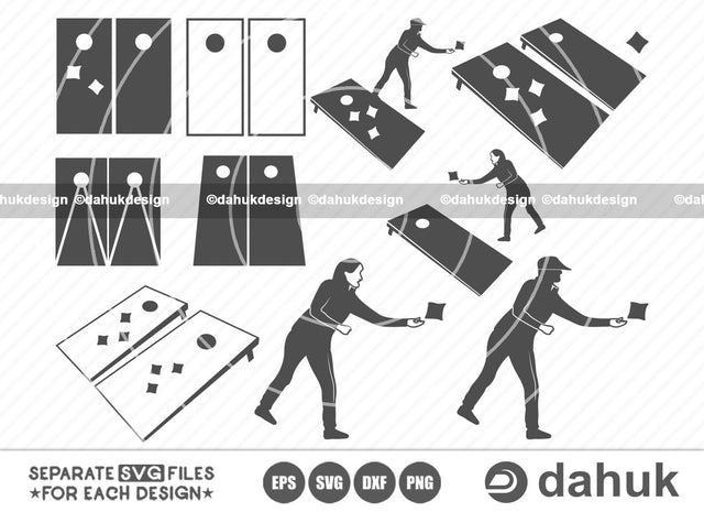 Cornhole Boards SVG, Cornhole Playing SVG, Cornhole Player, Cornhole svg, Cornhole Svg Cut file, Cut file, for silhouette, svg, eps, dxf, png, clipart cricut design space, vinyl cut files SVG dahukdesign 