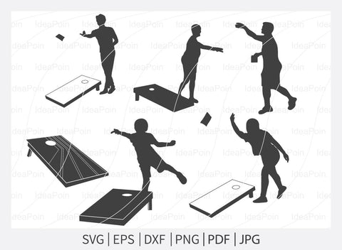 Cornhole Boards svg, Cornhole Silhouette, Cornhole Playing svg, Cornhole Game Svg, Cornhole Boards Bundle SVG Dinvect 
