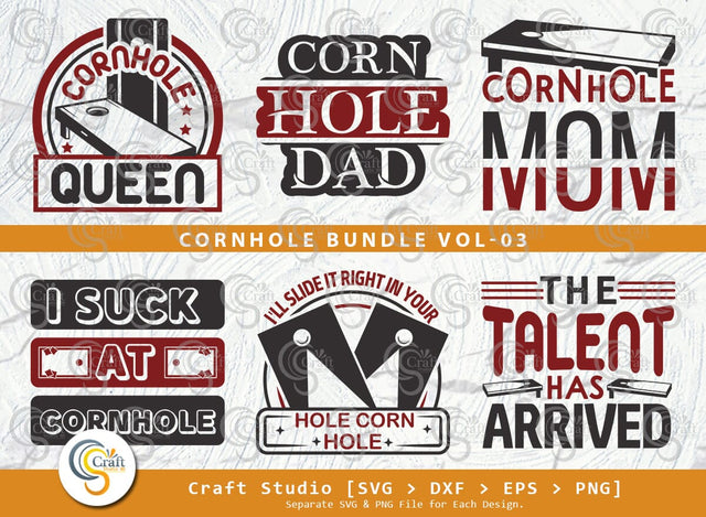 Cornhole Bundle Vol-03, Cornhole Mom Svg, Cornhole Queen Svg, Cornhole Dad Svg, I Suck At Cornhole, The Talent Has Arrived, Cornhole Quote SVG ETC Craft 