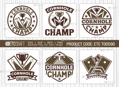 Cornhole Champ SVG Bundle, Cornhole Player Svg, Cornhole game Svg, Corn Hole Gift Svg, Cornhole Quotes, ETC T00590 SVG ETC Craft 