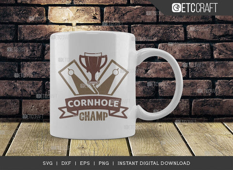 Cornhole Champ SVG Cut File, Cornhole Player Svg, Cornhole game Svg, Corn Hole Gift Svg, Cornhole Quotes, ETC T00590 SVG ETC Craft 