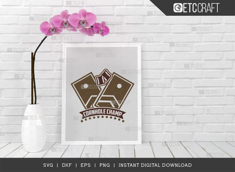 Cornhole Champ SVG Cut File, Cornhole Player Svg, Cornhole game Svg, Corn Hole Gift Svg, Cornhole Quotes, ETC T00590 SVG ETC Craft 