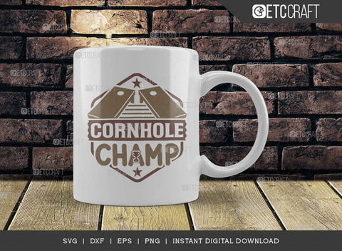Cornhole Champ SVG Cut File, Cornhole Player Svg, Cornhole game Svg, Corn Hole Gift Svg, Cornhole Quotes, ETC T00590 SVG ETC Craft 
