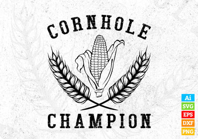 Cornhole Champion Game Gift Editable Vector T shirt Design in Ai Png Svg Files SVG DesignDestine 