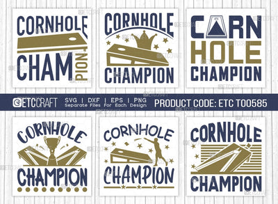 Cornhole Champion SVG Bundle, Cornhole Player Svg, Cornhole game Svg, Corn Hole Gift Svg, Cornhole Quotes, ETC T00585 SVG ETC Craft 