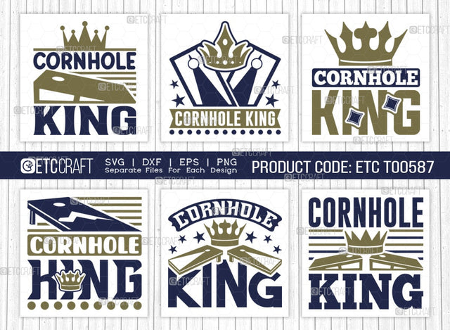 Cornhole King SVG Bundle, Cornhole Player Svg, Cornhole gam Svg, Corn Hole Gift Svg, Cornhole Quotes, ETC T00587 SVG ETC Craft 