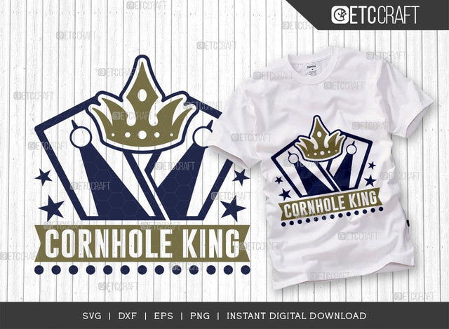 Cornhole King SVG Cut File, Cornhole Player Svg, Cornhole gam Svg, Corn Hole Gift Svg, Cornhole Quotes, ETC T00587 SVG ETC Craft 