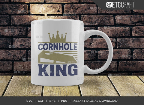 Cornhole King SVG Cut File, Cornhole Player Svg, Cornhole gam Svg, Corn Hole Gift Svg, Cornhole Quotes, ETC T00587 SVG ETC Craft 