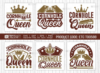Cornhole Queen SVG Bundle, Cornhole Player Svg, Cornhole gam Svg, Corn Hole Gift Svg, Cornhole Quotes, ETC T00588 SVG ETC Craft 