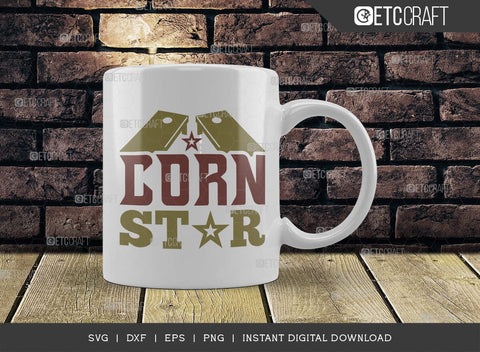 Cornstar SVG Cut File, Cornhole Player Svg, Cornhole game Svg, Corn Hole Gift Svg, Cornhole Quotes, ETC T00591 SVG ETC Craft 