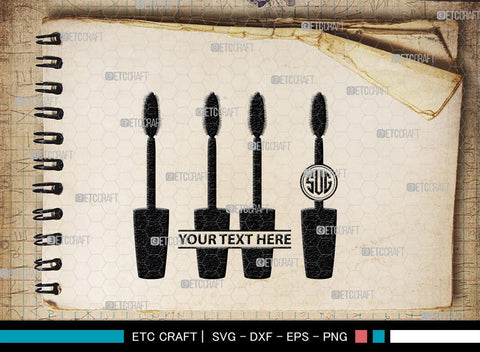 Cosmetics Bundle Monogram, Cosmetics Bundle Silhouette, Cosmetics Svg, Beauty Tools Svg, Lipstick Svg, Fashion Svg, Cosmetics Bundle, SB00186 SVG ETC Craft 