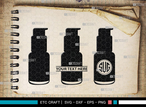 Cosmetics Bundle Monogram, Cosmetics Bundle Silhouette, Cosmetics Svg, Beauty Tools Svg, Lipstick Svg, Fashion Svg, Cosmetics Bundle, SB00186 SVG ETC Craft 