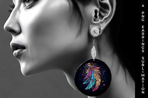 Cosmic Feather Tribe - Earrings Sublimation Bundle Sublimation Sintegra 
