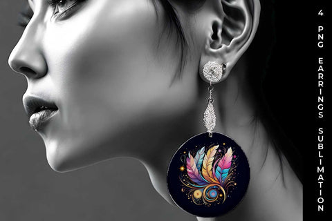Cosmic Feather Tribe - Earrings Sublimation Bundle Sublimation Sintegra 