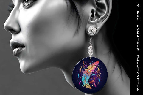 Cosmic Feather Tribe - Earrings Sublimation Bundle Sublimation Sintegra 