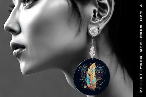 Cosmic Feather Tribe - Earrings Sublimation Bundle Sublimation Sintegra 