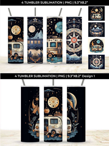 Cosmic Nomad - Boho Tumbler Wrap Bundle Sublimation Sintegra 