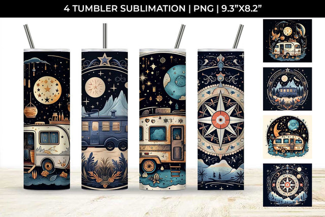 Cosmic Nomad - Boho Tumbler Wrap Bundle Sublimation Sintegra 