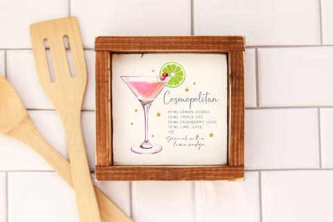 Cosmopolitan cocktail recipe Sublimation File Sublimation Design Owl 