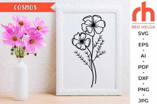 Cosmos SVG - Libra Flower Cut File SVG RedHelgaArt 