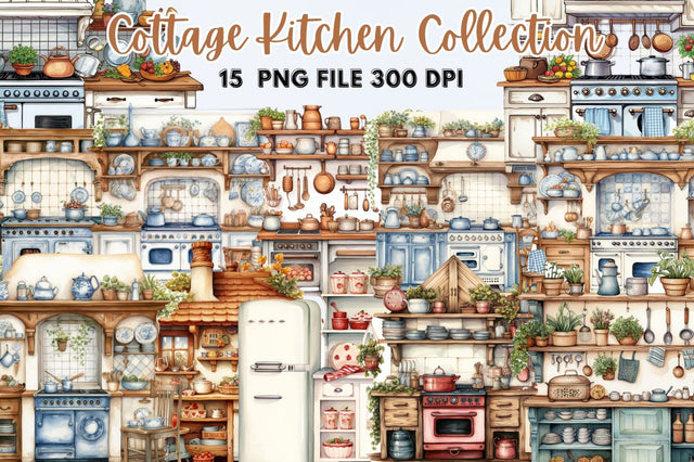 Cottage Kitchen Collection single Clipart Sublimation Regulrcrative 