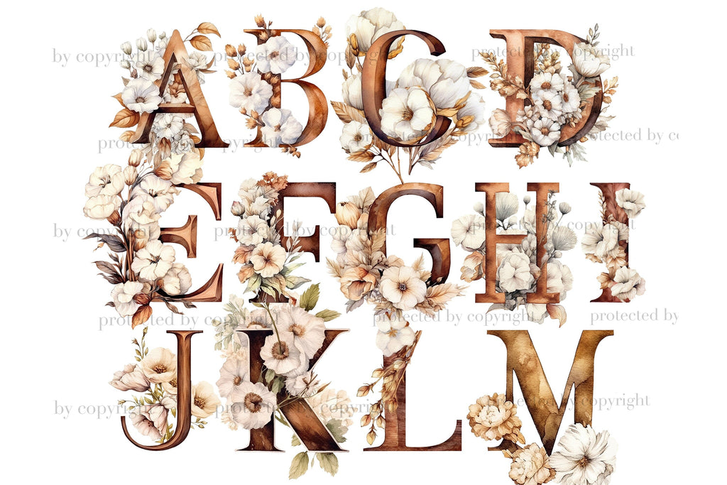 Cotton Alphabet | Cozy Winter Clipart - So Fontsy