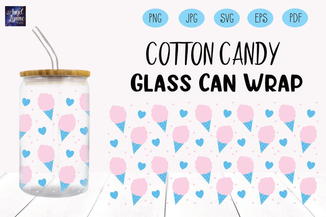 Cotton Candy Glass Wrap | Cotton Candy Libbey Glass Wrap SVG Angel Lynne Designs 
