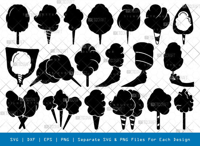 Cotton Candy Silhouette, Cotton Candy SVG, Candy Svg, Sweets Svg, Candy Floss Svg, Cotton Candy Bundle, SB00842 SVG ETC Craft 