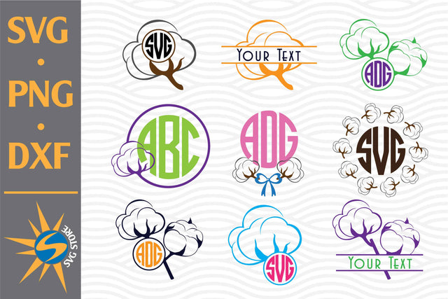 Cotton Monogram SVG, PNG, DXF Digital Files Include SVG SVGStoreShop 