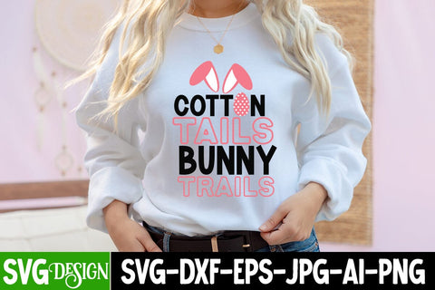 Cotton Tails Bunny Trails SVG Cut File ,Happy Easter Day SVG Cut File SVG BlackCatsMedia 