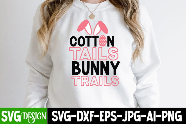Cotton Tails Bunny Trails SVG Cut File ,Happy Easter Day SVG Cut File SVG BlackCatsMedia 