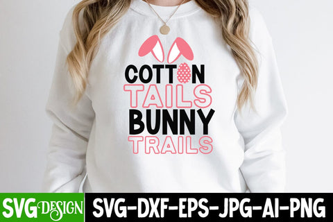 Cotton Tails Bunny Trails SVG Cut File ,Happy Easter Day SVG Cut File SVG BlackCatsMedia 