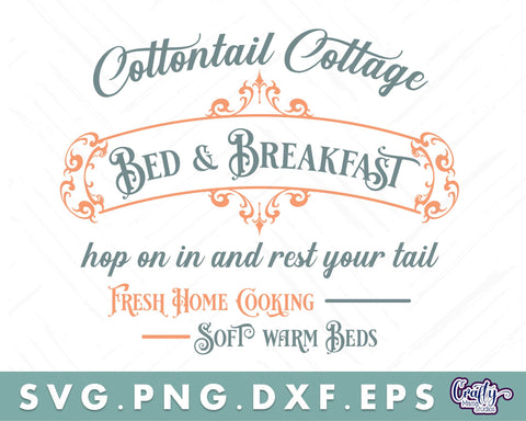 Cottontail Cottage Bed And Breakfast | Round Easter Svg SVG Crafty Mama Studios 