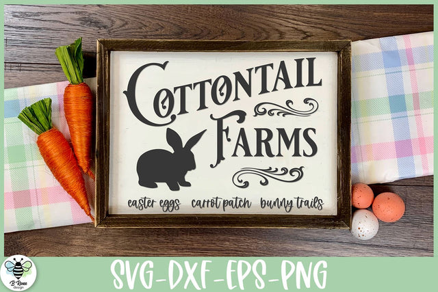 Cottontail Farms Sign | Vintage Easter Sign SVG SVG B Renee Design 