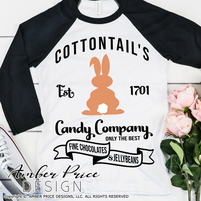 Cottontail's Candy Company SVG | Easter Bunny SVG | Easter SVG PNG DXF | Easter SVG | Kids Easter shirt SVG file | Kid's Spring SVG | Amber Price Design SVG Amber Price Design 