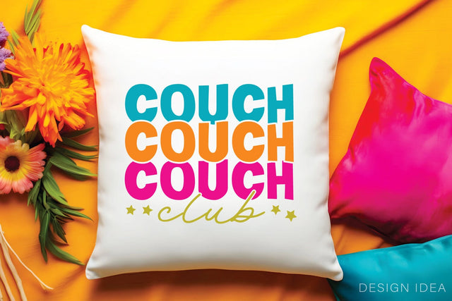 Couch Club SVG Cut File | Boho Style Pillow Design SVG zoellartz 