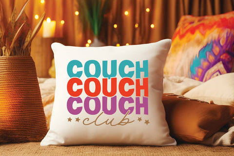 Couch Club SVG Cut File | Boho Style Pillow Design SVG zoellartz 