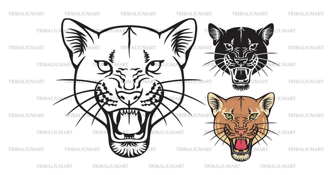 Cougar Face SVG TribaliumArtSF 