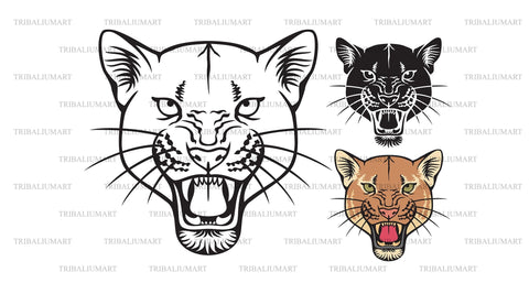 Cougar Face SVG TribaliumArtSF 